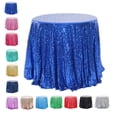 thumbnail image 1 of Sequin Tablecloth Circular Table Cloth Crystal Sparkling Table Cover For Parties-sapphire-Round diameter335cm(132in), 1 of 5