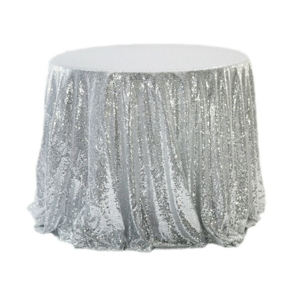 Sequin Tablecloth Round Sequin Tablecloth Shimmer Table Cloth Sparkly Drape Table Cover Decorations for Engagement Weddings Party Baby Bridal Shower Decorations