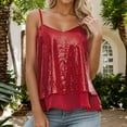 thumbnail image 1 of Sequin Tank Tops Sleeveless Red Sparkly Shirt Shiny Top Glitzy Tops Holiday Womens Tops, 1 of 4