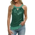 thumbnail image 1 of Sequin Tank Tops for Women Satin Silk Backless Sleeveless Camisole Party Club Sexy Going Out Top Glitter Club Outfits Ruched Flowy Shiny Party Concert Tunics Tops, 1 of 7