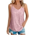 thumbnail image 1 of Sequin Tank Tops for Women Party Womens Vest Glitter Sparkly Tank Top Shiny Ladies Tops And Blouses Pink, 1 of 9