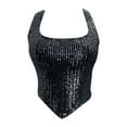 thumbnail image 1 of Sequin Tank Tops for Women Sleeveless Grey Sparkly Vest Glitter Tops Party Tops for Womens Holiday Sequin Tops, 1 of 6