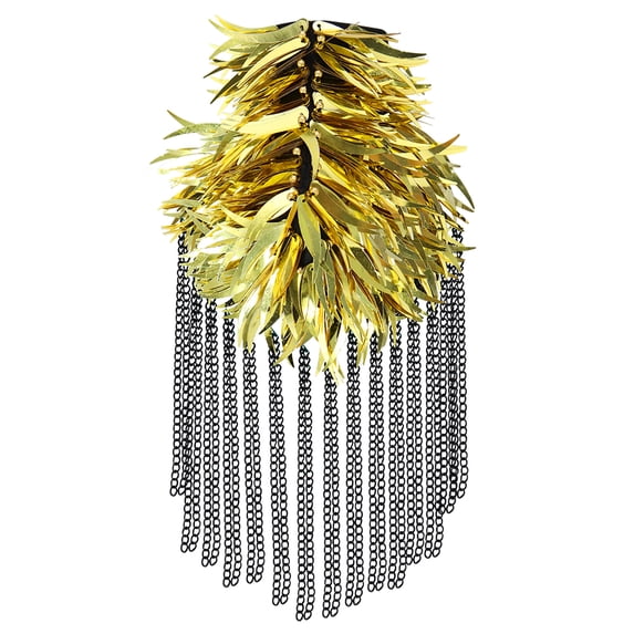 Sequin Tassel Shoulder Epaulette Punk Blazer Shoulder Epaulet Brooch Pin Stage Performace Shoulder Accessories for Men and Women 2 pieces