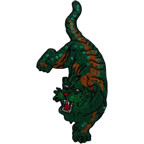 Sequin Tiger Sew On Patch Animal Embroidered Applique Patches DIY Applique Motif for Clothes Jacket Backpack Decor Stickers