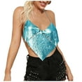 thumbnail image 1 of Sequin Tops for Women Sparkly Strappy Cropped Tank Tops Sexy V Neck Top Concert Outfits Party Disco Club Night One Size, 1 of 6