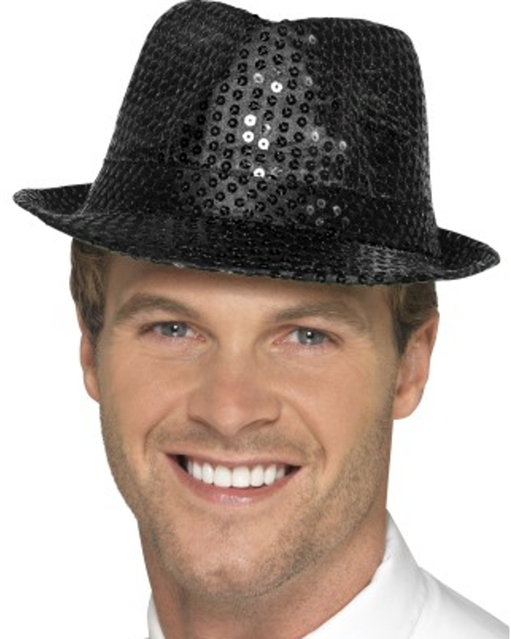 White Satin Trilby Fedora Top Hat - Fancy Dress Costume Party Cap, One Size Fits Most