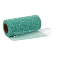 thumbnail image 1 of Sequin Tulle Fabric Roll, Glitter Sequined Blue, 5.9Inch Wide 10.0yd Long 1 Roll, for Floral Gift Wrapping Wedding Event Decoration DIY Craft Arrangement, 1 of 2