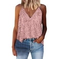 thumbnail image 1 of Sequin V Neck Tank Top for Women Elegant Sparkling Evening Attire and Party Wear, 1 of 6