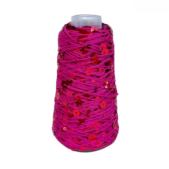 Sequin Yarn 50 g Pure Cotton Glitter Knitting Yarn with 3 mm & 6 mm Sequins, 130 m Crochet Yarn for Shawls, Hats, Sweaters, Bags, DIY Craft and Hand Knitting