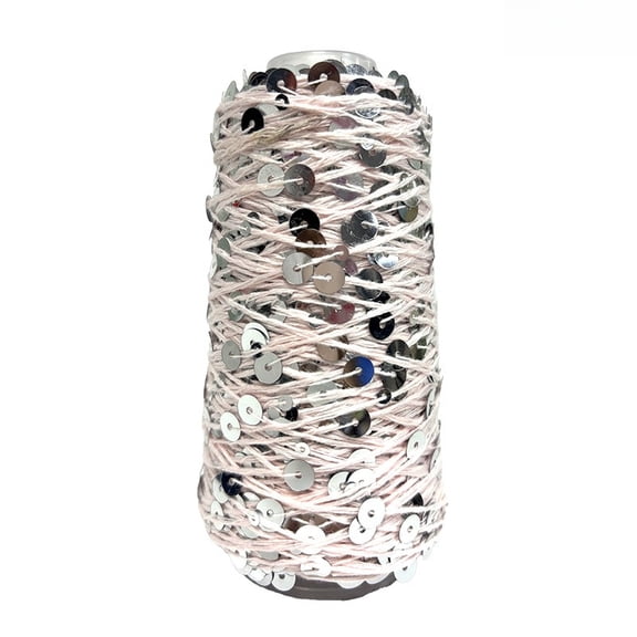 Sequin Yarn, Sparkling Glistening Thread DIY Handmade Mercerized Cotton Thread Sequins Yarn for Hand Knitting Paillette