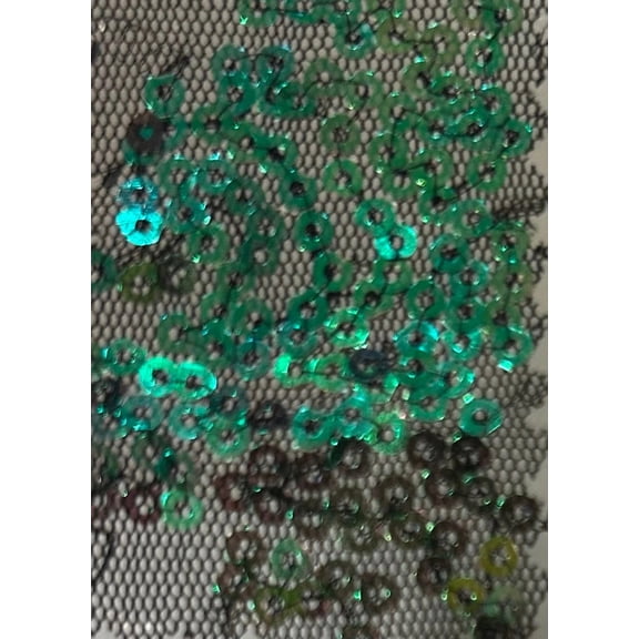 Sequin tulle fabric, sold by the yard. Color Variations available.-Emerald Blue