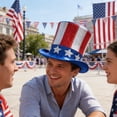 thumbnail image 1 of Sequined American Flag Uncle Sam Top Hat Shiny Patriotic Sequined Hat For Fourth Of July Parades Theme Parties And National Holiday Celebrations One Size Fits Most Adults, 1 of 6