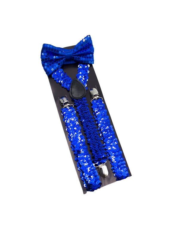 Sequined Bow Back Suspender Straps Adjustable Elastic Performance Belt for Stage Dance Accessory