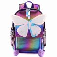 thumbnail image 1 of Sequined Butterfly Cute Backpack Female Korean Style Student Schoolbag Female,Purple, 1 of 2