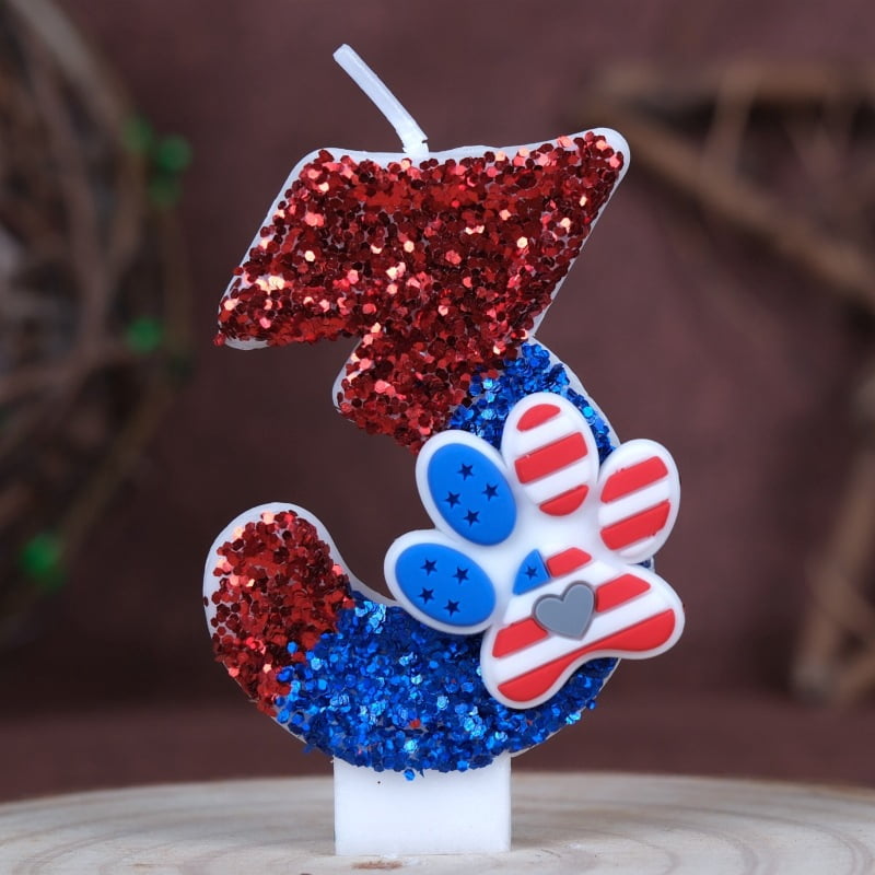 Sequined Cat Claw Handmade Numbers Birthday Candle | Cake Party ...