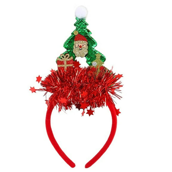 Sequined Christmas Decorative Hairhoop New Year Party Christmas Tree Headband Festival Decors Family Gathering Headwear