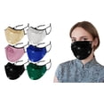 thumbnail image 1 of Sequined Cotton Fashion Face Masks With Adjustable Ear Loops (6-Pack), 1 of 9