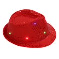 thumbnail image 1 of Sequined Fedora Hat Luminous Adult Jazz Hat 9 Lantern Stage Performance Adult Jazz Hat Led Stage Hat, 1 of 6