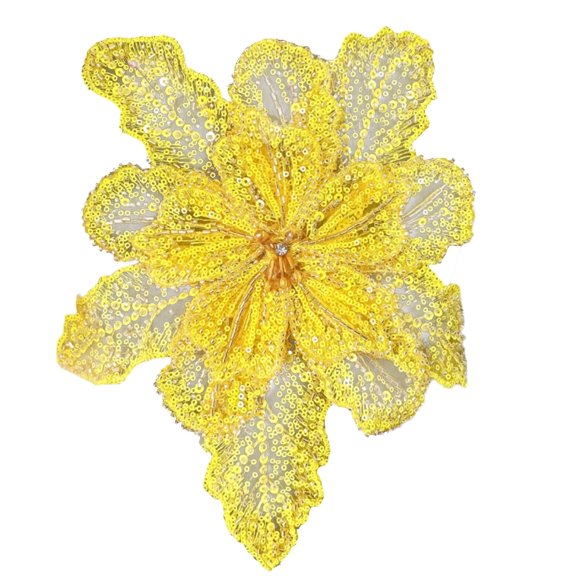 JUUNthy Sequin Flower Applique Patches, Sew-on Embroidered Floral Appliques for Clothing, Hats, Bags, Curtains & DIY Crafts, 13 Color Options