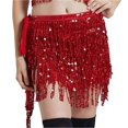 thumbnail image 1 of Sequined Fringed Waist Chain Belly Dance Chain Lace-up Waist Scarf Sequined Fringed Skirt, 1 of 7