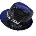 thumbnail image 1 of Sequined Hat for Women Men New Year Eve Panama Hat Roll Brims Hat Cosplay Costume Adult Theme Party Accessory, 1 of 8