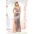 thumbnail image 1 of Women's Royal Blue Queen RQ7964 Anne Neckline Sequin Prom 2026 Dress Rose Pink Gold 10, 1 of 5