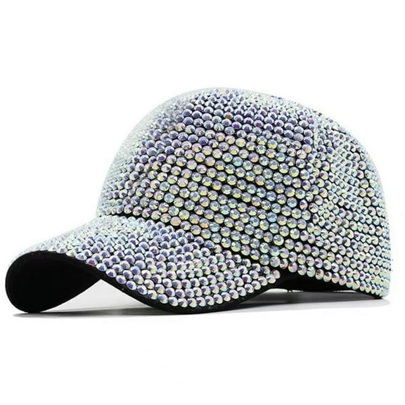 Sequined Rhinestone Pearl Baseball Cap for Women Snapback Hip Hop Hat Party Club Hat