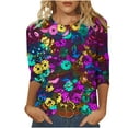 thumbnail image 1 of Sequins 3/4 Sleeve T Shirt for Women Plus Size Fashion Tops Dressy Casual Crewneck Tunic Tee Blouse, 1 of 5