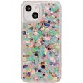thumbnail image 1 of Sequins Bling Clear Phone Case Compatible with iPhone 13 6.1 inch (NOT Pro) Girls Women Mermaid Glitter Shining Confetti Sparkle Shockproof Soft Back Cover for iPhone 13,Green, 1 of 9
