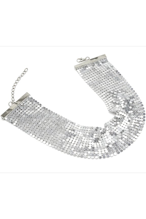 Sequins Choker Necklace for Women, Punk, Prom Party