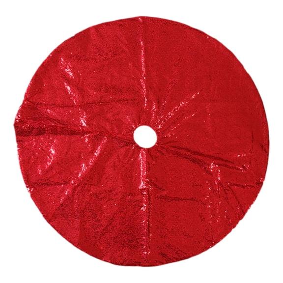 Sequins Christmas Tree Skirt, Holiday Tree Skirt Decor, Sparkling Round Non Slip Xmas Tree Mat for Living Room Bedroom, Polyester Fabric, 21x21 Inch, Multi Color