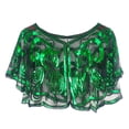 thumbnail image 1 of Sequins Embroidery Lace Capes Wedding Wrap Breathable Meshes Short Shawl Beach Holiday for Trendy Accessorizing, 1 of 2