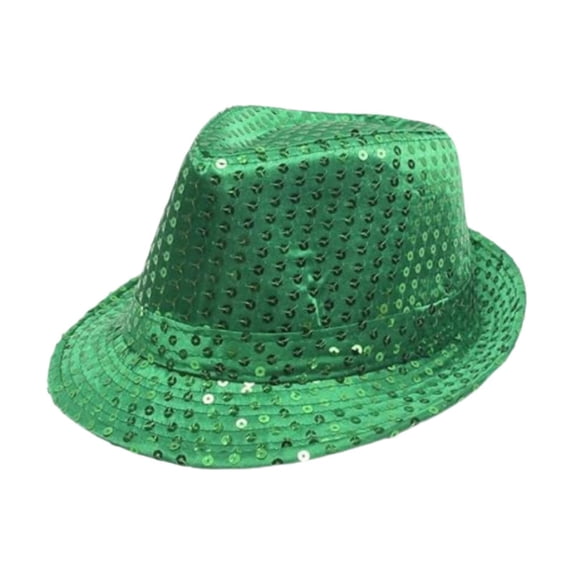 Sequins Fedora Hat Sparkling Jazz Cap for Men Women 4th of July Party Costume Accessories and Travel Sun Protection