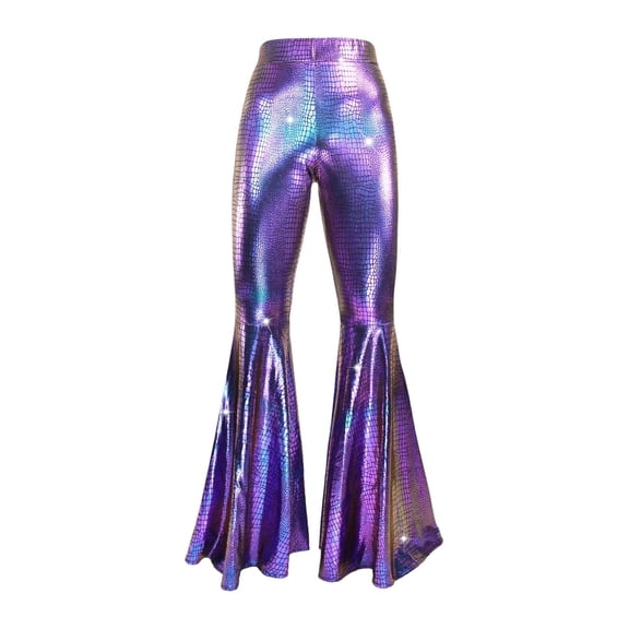 Sequins Flares Pants Sparkly Glitter High Waist Bells Bottom Trousers Party Night Out Clubwear Women Wide Leg Palazzo Pant