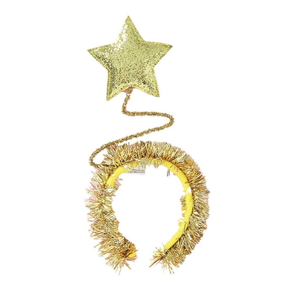 Sequins Headband Xmas Tinsel Star Shape Hair Hoop Christmas Gift for Couple