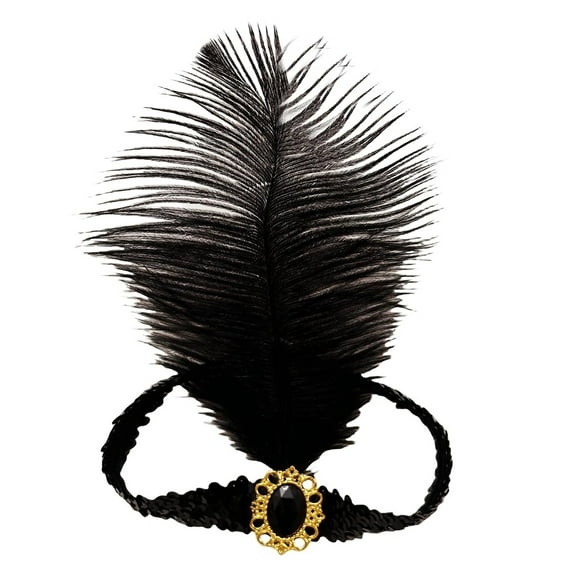 Sequins Headpiece Headband 1920S Headwear for Women Black One Size