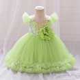 thumbnail image 1 of Sequins Prom Dresses for Girls Tulle-Tutu 6M-3Y Toddlers Kids Cute Cap Sleeve Floral High Waisted A-Line Solid Evening Party Dress 2025, 1 of 8