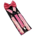 thumbnail image 1 of Sequins Straps With Bow Set Stage Performance Adjustable Elastic Elastic Back Straps Suspender Belt Mens 1920s Suspenders Carpenter Pouches Suspender Clips Leather Suspenders Women Outfit Small, 1 of 3
