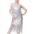 thumbnail image 1 of Sequins Tassels Flapper Dress Salsas Cha Cha Jazz Dance Costumes Fringe Dress, 1 of 1