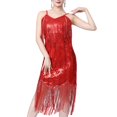 thumbnail image 1 of Sequins Tassels Flapper Dress Salsas Cha Cha Jazz Dance Costumes Fringe Dress, 1 of 17