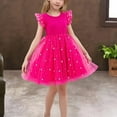 thumbnail image 1 of Sequins Tutu-Dresses for Girls 2025 Size 3-10 Toddlers Kids Cute Layered-Tulle Cap Sleeve Crewneck Solid A-Line Birthday Mini Dress, 1 of 8