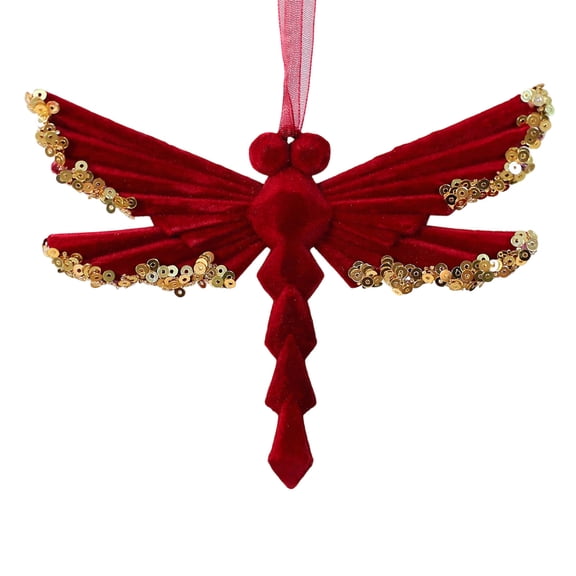 Sequins Velvety Butterfly/Deer/Snowflake Ornament Shatterproof Christmas Tree Decoration For Mantels Window