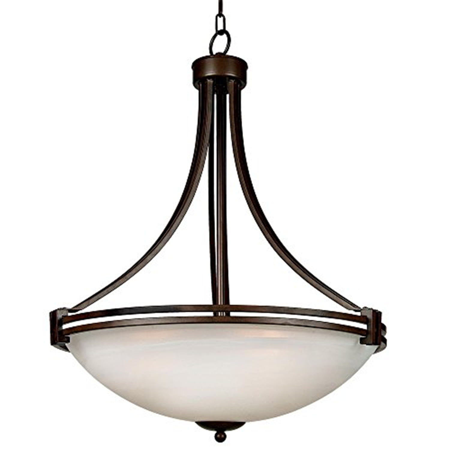 Sequoia Contemporary Brown Steel 4-Light Pendant with Alabaster Glass
