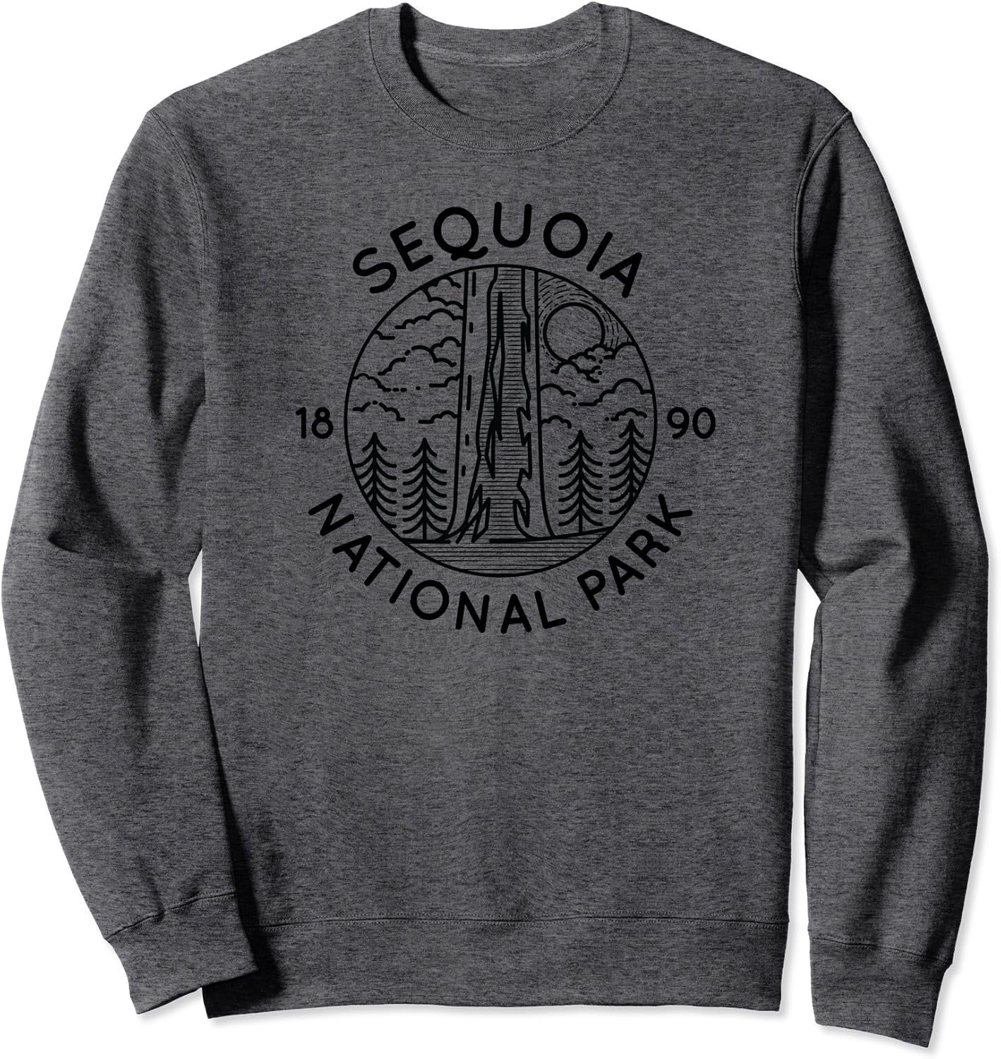Cool Lining Sequoia Cool Black Line Art Outdoor Graphic Sweatshirt - Walmart.com