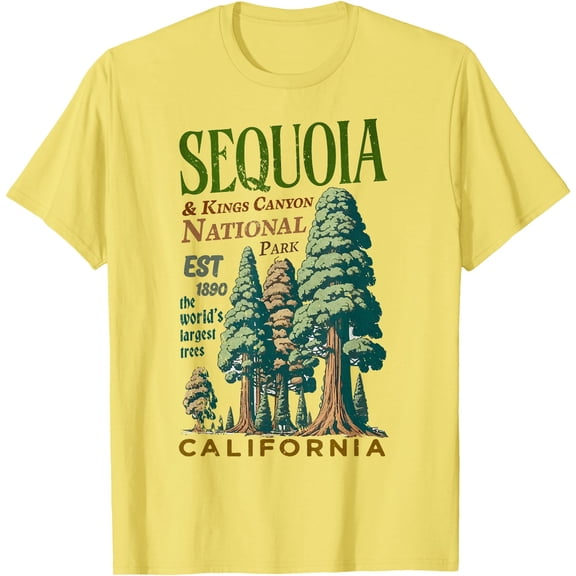 Sequoia Kings Canyon National Parks Unisex T-Shirt for Men Women Kids Toddler,Cornsilk Color,Size L