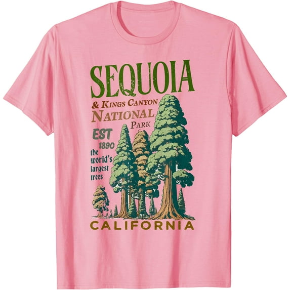 Sequoia Kings Canyon National Parks Unisex T-Shirt for Men Women Kids Toddler,Light Pink Color,Size 3T