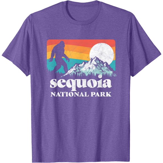 Sequoia National Park California Bigfoot Mountains Unisex T-Shirt for Men Women Kids Toddler,Violet Color,Size 3XL