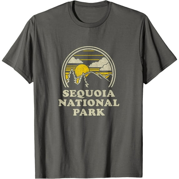 Sequoia National Park California CA Vintage Hiking Mountain Unisex T-Shirt for Men Women Kids Toddler,Charcoal Color,Size 2T