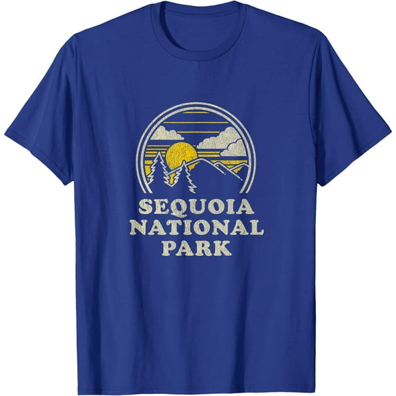 Sequoia National Park California CA Vintage Hiking Mountain Unisex T-Shirt for Men Women Kids Toddler,Royal Blue Color,Size 5/6