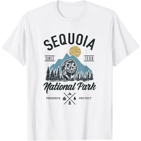 Sequoia National Park Novelty Hiking Camping Unisex T-Shirt for Men Women Kids Toddler,White Color,Size M